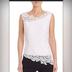 Elie Tahari Soobin White Lace Women's Blouse